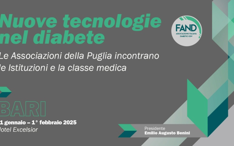 Nuove tecnologie nel diabete. Le Associazioni della Puglia incontrano le Istituzioni e la classe medica