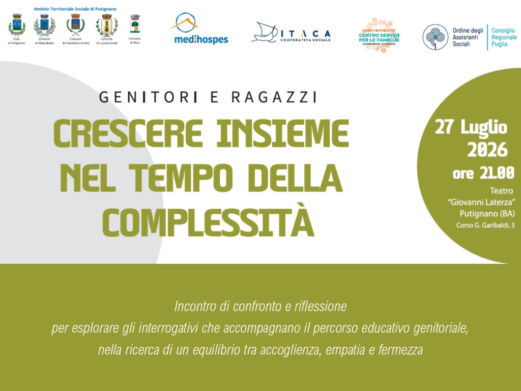 GENITORI E RAGAZZI – CRESCERE INSIEME NEL TEMPO DELLA COMPLESSITÀ